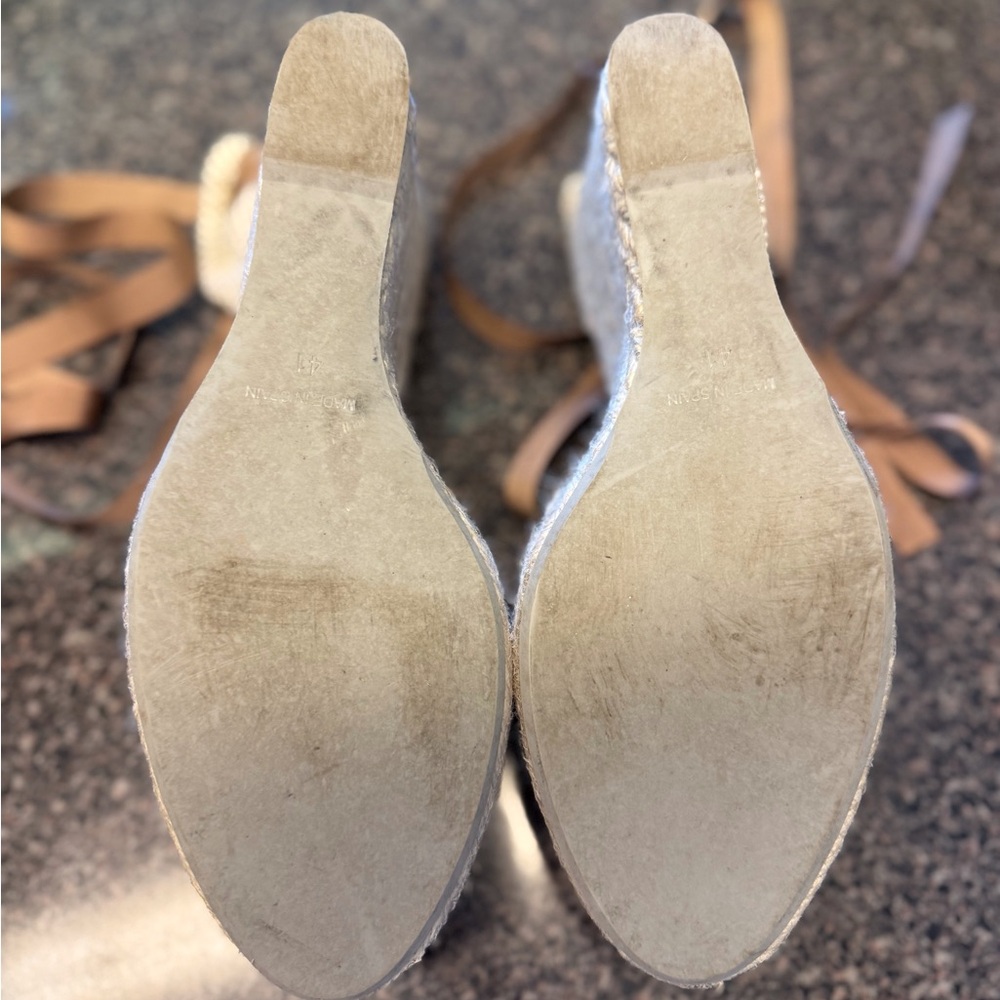 “MANEBI” Tan Suede Espadrille Platform Wedge - Picture 12 of 13